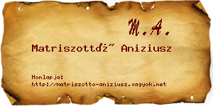 Matriszottó Aniziusz névjegykártya